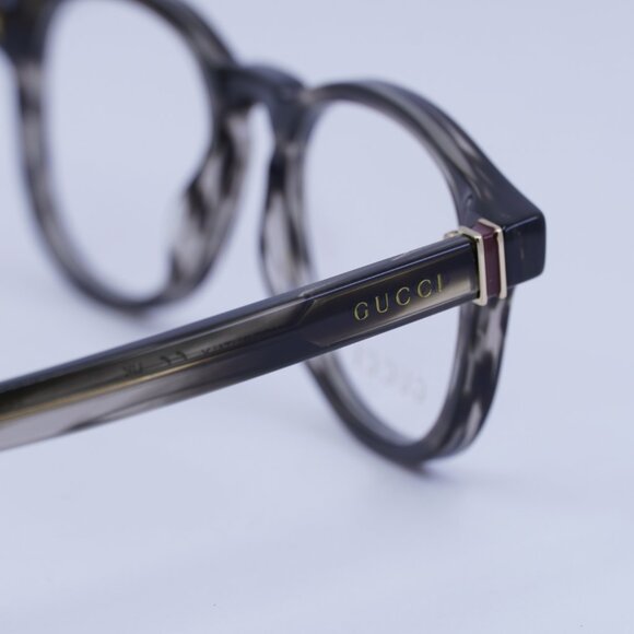 Gucci GG1510O 003 Eyeglasses Striated Grey Havana 49mm Round Frame - Picture 5 of 10